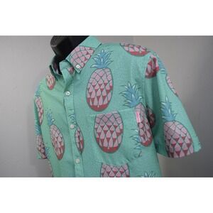 Chubbies Pinapples Button Up Shirt Wicking Stretch Short Sleeve Mens Size XL